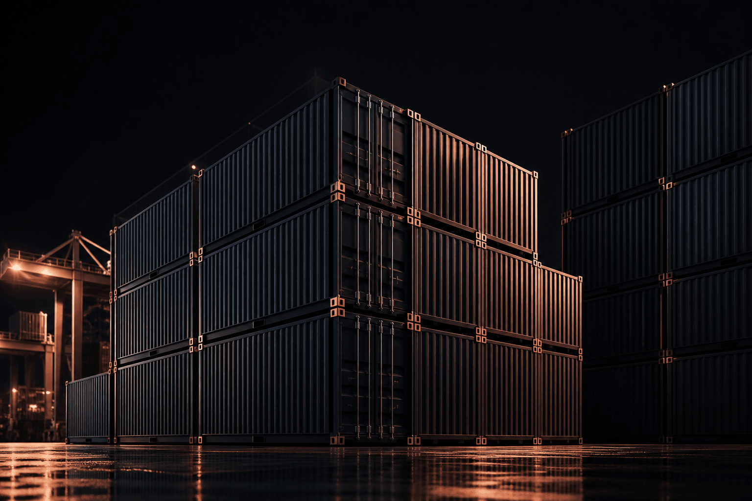 Cargo containers at terminal